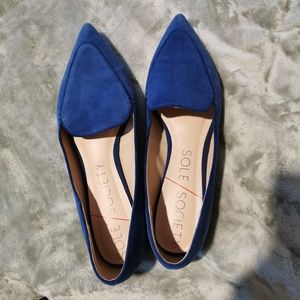 Navy suede flats in size 7.5